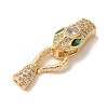 Snake Brass Micro Pave Cubic Zirconia S Hook Clasps KK-A227-06G-1