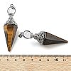 Natural Tiger Eye Faceted Cone Big Pendants G-P552-04P-06-3