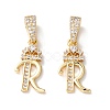 Eco-Friendly Brass Micro Pave Cubic Zirconia Pendants KK-K265-01G-R-1