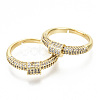 Adjustable Brass Micro Pave Clear Cubic Zirconia Finger Rings RJEW-S045-049G-NR-2