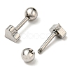 201 Stainless Steel Heart Stud Earrings with 304 Stainless Steel Pins EJEW-P232-05P-2