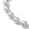 304 Stainless Steel Ball Chain Beaded Bracelets for Women BJEW-B092-05P-2