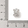 Brass Micro Pave Clear Cubic Zirconia Spacer Beads KK-K371-23P-3