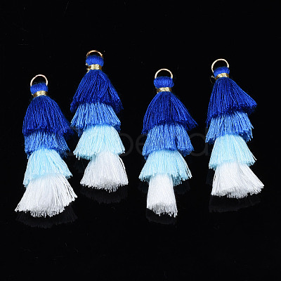 Polycotton(Polyester Cotton) Layered Tassel Big Pendant Decorations FIND-T052-16-08-1