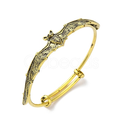 Gothic Bat Alloy Expandable Bangles BJEW-B081-01AG-1