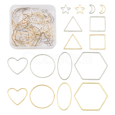 Pandahall Jewelry 40Pcs 16 Style Alloy Linking Rings FIND-PJ0001-27-1