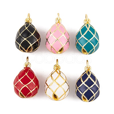 Brass Enamel Pendants KK-E112-18G-1