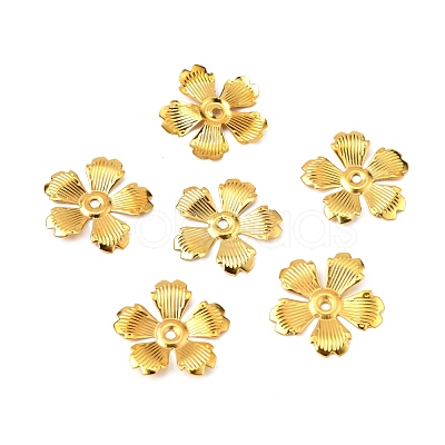 5-Petal Iron Bead Caps IFIN-WH0070-02G-1