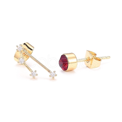 Brass Micro Pave Cubic Zirconia Stud Earrings EJEW-I253-01A-1