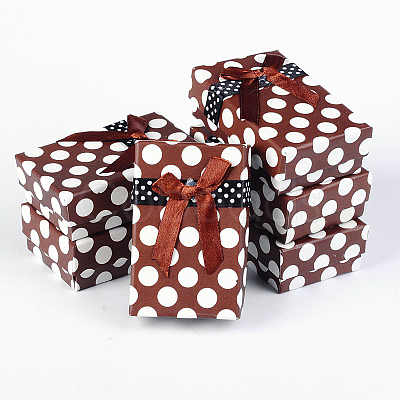 Valentines Day Presents Packages Rectangle Polka Dot Printed Cardboard Jewelry Boxes CBOX-E002-M-1