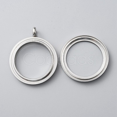 304 Stainless Steel Locket Pendants STAS-WH0044-13B-P-1