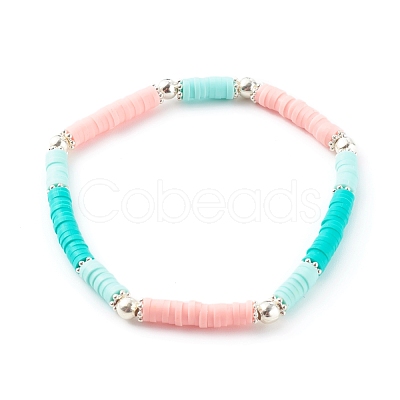 Handmade Polymer Clay Heishi Beaded Stretch Bracelets Sets BJEW-JB06146-1