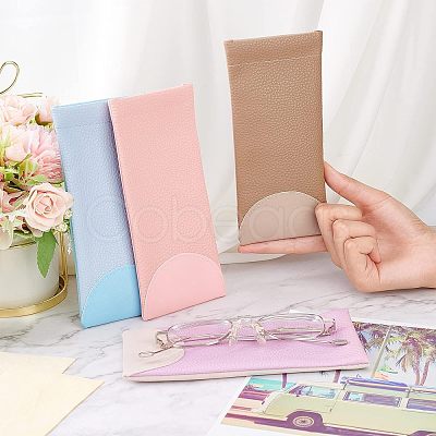 Nbeads 4Pcs PU Imitation Leather Glasses Case AJEW-NB0003-33-1