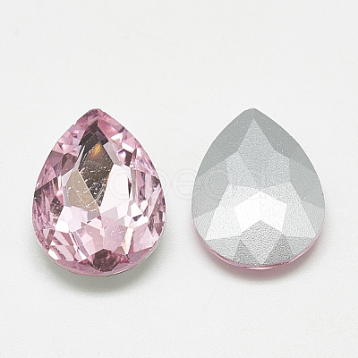 Pointed Back Glass Rhinestone Cabochons RGLA-T081-18x25mm-10-1