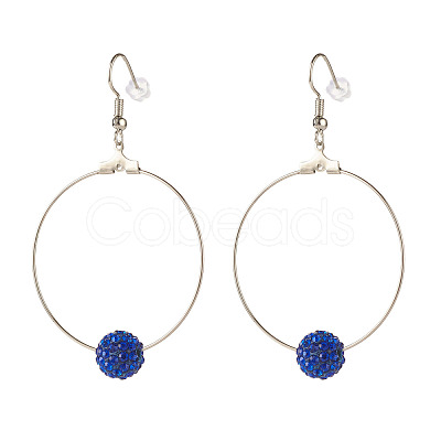 Bling Rhinestone Beaded Big Ring Dangle Earrings for Women EJEW-JE04752-1