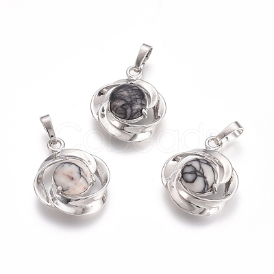 Natural Netstone Pendants G-L512-K02-1