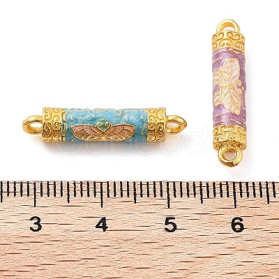 Alloy Enamel Column with Butterfly Links Connector Charms ENAM-M008-10G-1