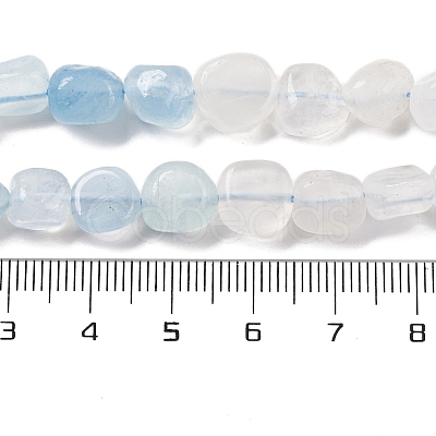 Natural Rainbow Moonstone & Aquamarine Beads Strands G-L610-B03-01-1