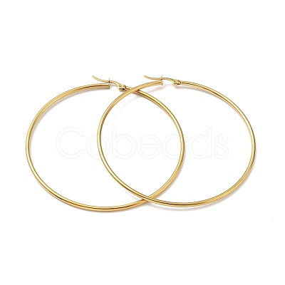 PVD Vacuum Plating 201 Stainless Steel Big Hoop Earrings for Women EJEW-G260-02F-G-1