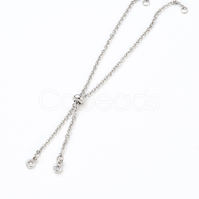 Adjustable 304 Stainless Steel Cable Chain Slider Bracelet/Bolo Bracelets Making AJEW-JB00780-01-1