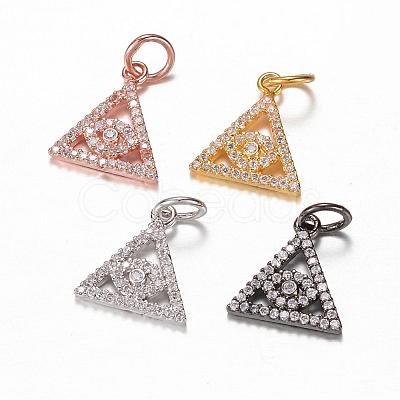 Brass Micro Pave Cubic Zirconia Charms ZIRC-K045-12-1