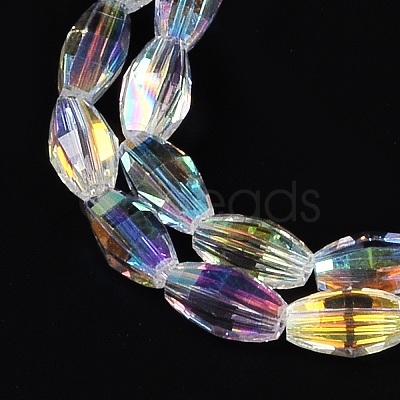 Electroplate Glass Beads Strands GLAA-Q101-03B-AB01-1