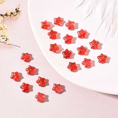 20Pcs Spray Painted Glass Beads GLAA-YW0001-11-1