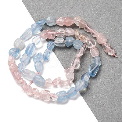 Natural Aquamarine & Rose Quartz Beads Strands G-L610-B04-A01-1