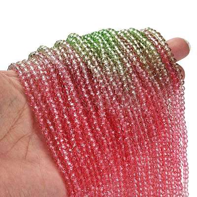 Transparent Painted Glass Beads Strands DGLA-A034-T4mm-A18-1