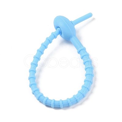 Oval Shape Silicone Cable Zip Ties AJEW-C034-03D-1