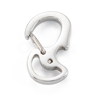 Non-Tarnish 304 Stainless Steel Push Gate Snap Keychain Clasp Findings STAS-C024-18P-1