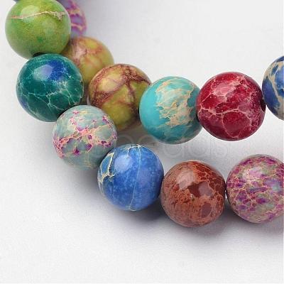 Natural Imperial Jasper Beads Strands G-I122-8mm-14-1