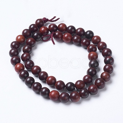 Natural Burmese Rosewood Beads Strands WOOD-J001-03-8mm-1