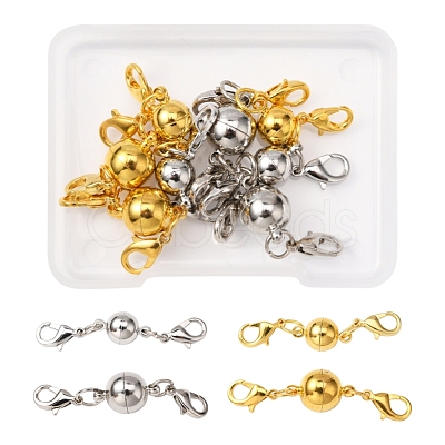 8Pcs 2 Style Brass Magnetic Clasps Converter KK-YW0001-35-FF-1