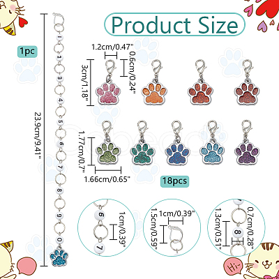 Knitting Row Counter Chains & Locking Stitch Markers Kits HJEW-AB00537-1