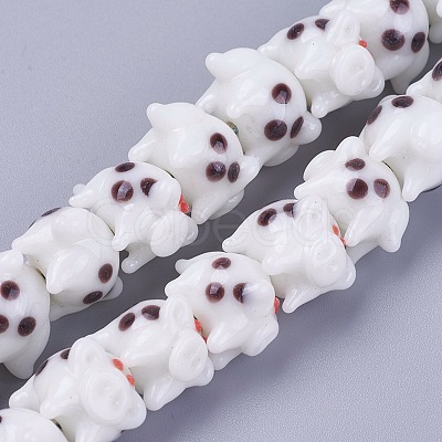 Handmade Lampwork Beads Strands PORC-L033-031B-02-1