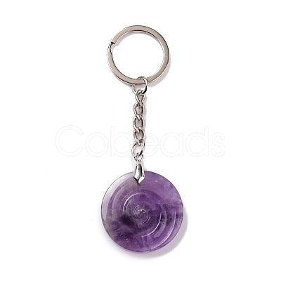 Natural Gemstone Vortex Pendant Keychain KEYC-E038-01P-1