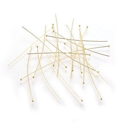 Golden Plated Brass Ball Head Pins X-RP0.5X50MM-G-1