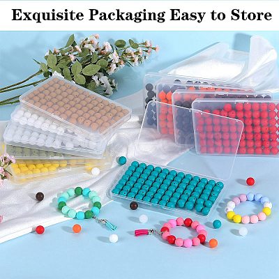 80Pcs Round Silicone Focal Beads SIL-SZ0001-24-08-1