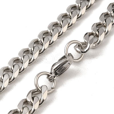 Non-Tarnish 201 Stainless Steel Curb Chain Necklaces for Men NJEW-M218-04E-P-1