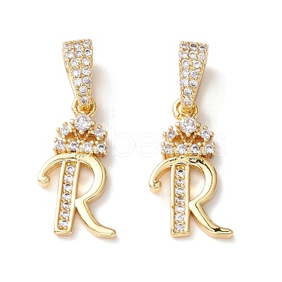 Eco-Friendly Brass Micro Pave Cubic Zirconia Pendants KK-K265-01G-R-1