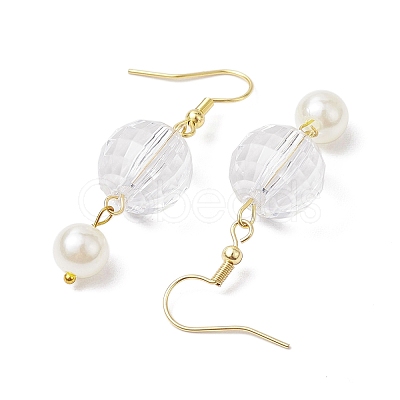 Acrylic Faceted Round Dangle Earrings EJEW-JE05833-1