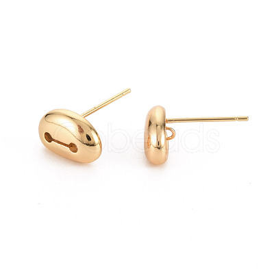 Oval Brass Earring Findings KK-S356-440-NF-1