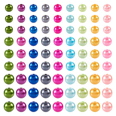 Pandahall 540Pcs 27 Style Spray Painted ABS Plastic Imitation Pearl Beads OACR-TA0001-18-1