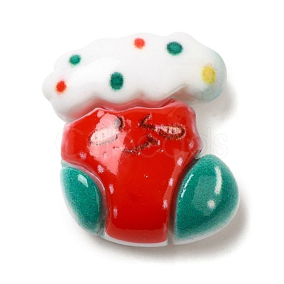 Christmas Theme Opaque Resin Cabochons RESI-B028-01F-1