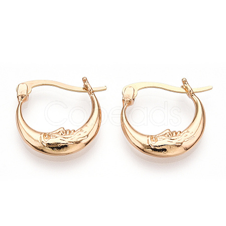 Brass Hoop Earrings EJEW-I255-01KCG-1