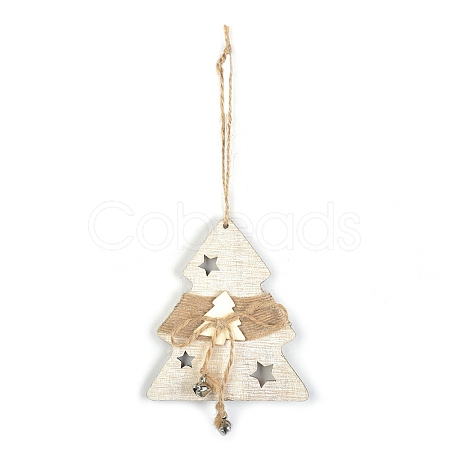 Wooden Pendant Decorations with Bell XMAS-PW0001-173C-1