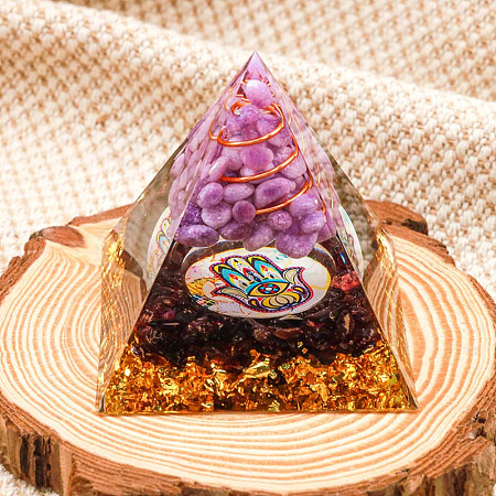Resin Orgonite Pyramid Home Display Decorations G-PW0004-56A-06-1