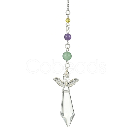 Mixed Gemstone Pointed Dowsing Pendulums PALLOY-TA00075-1
