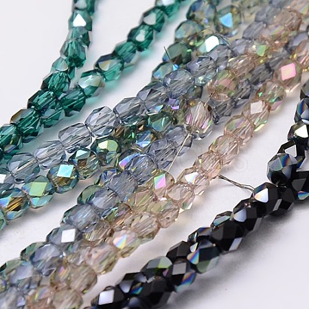 Electroplate Glass Beads Strand EGLA-J041-3mm-M-1